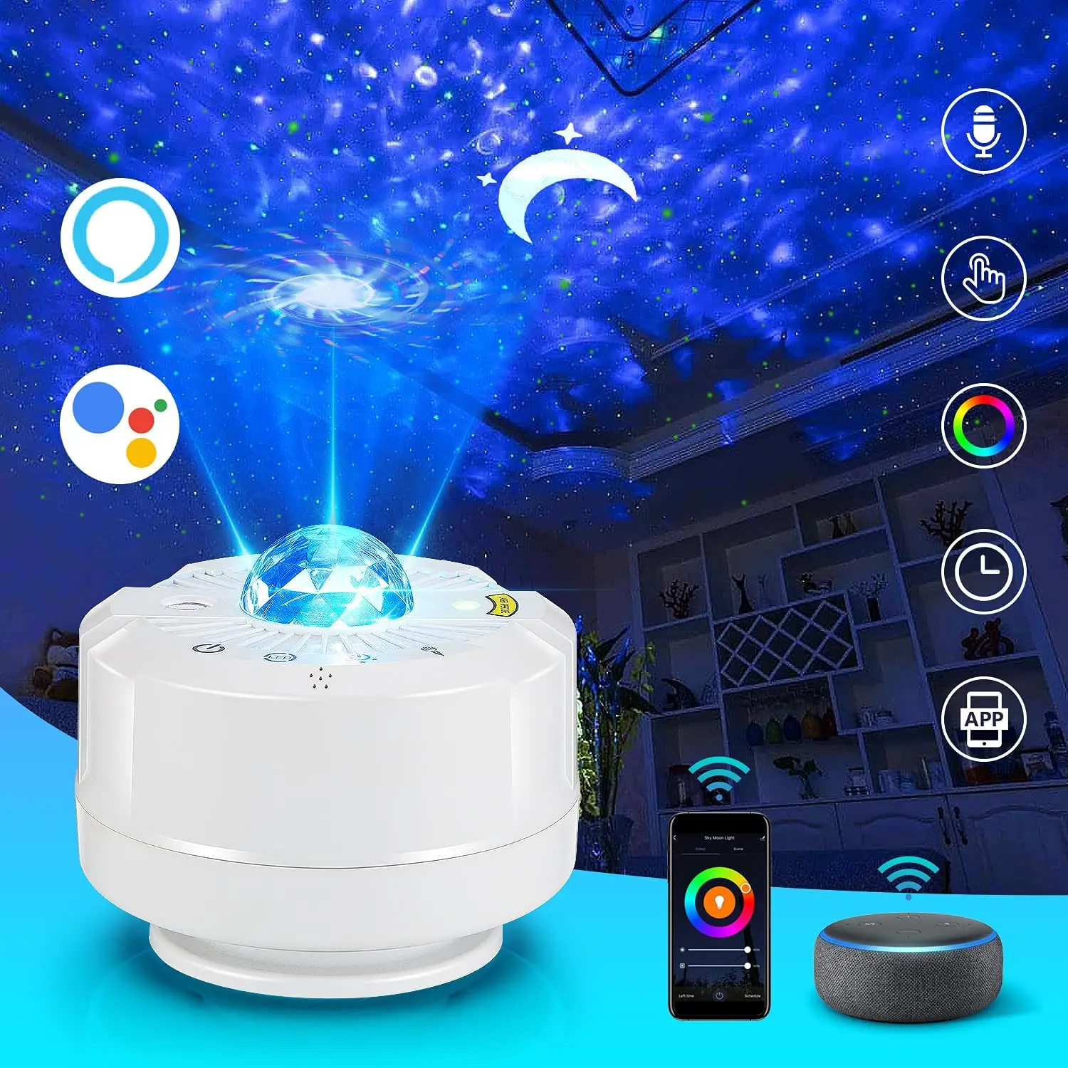 Умный проектор с Wi-Fi граффити, звезда, луна, ночь, украшение для комнаты, Рождественское украшение, домашний подарок
Умный проектор с Wi-Fi граффити, звезда, луна, ночь, украшение для комнаты, Рождественское украшение, домашний подарок