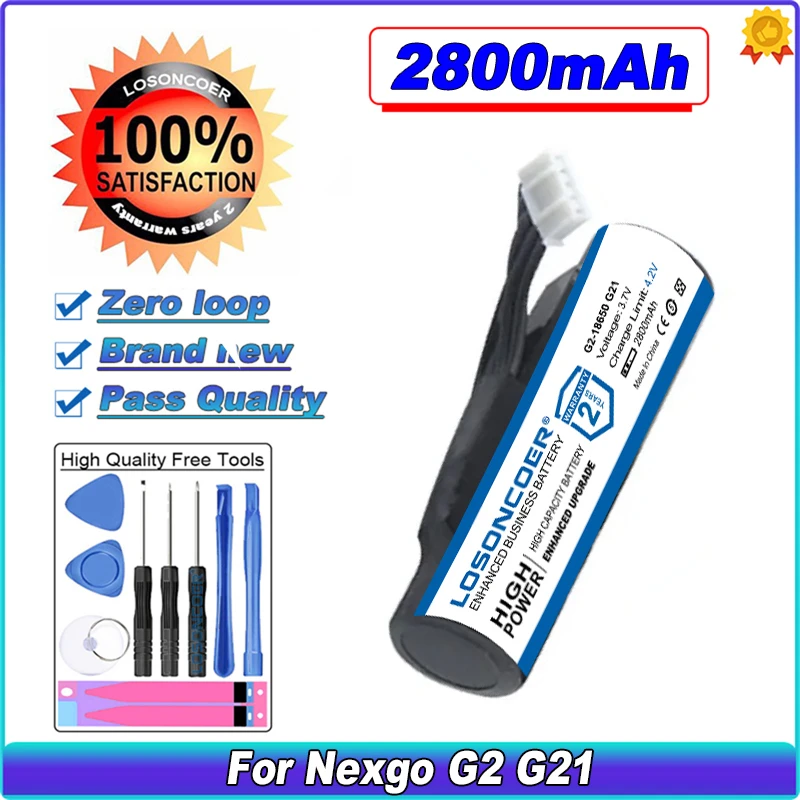 LOSONCOER 2800mAh New G2-18650 Battery For Nexgo G2 G21 
LOSONCOER 2800mAh New G2-18650 Battery For Nexgo G2 G21