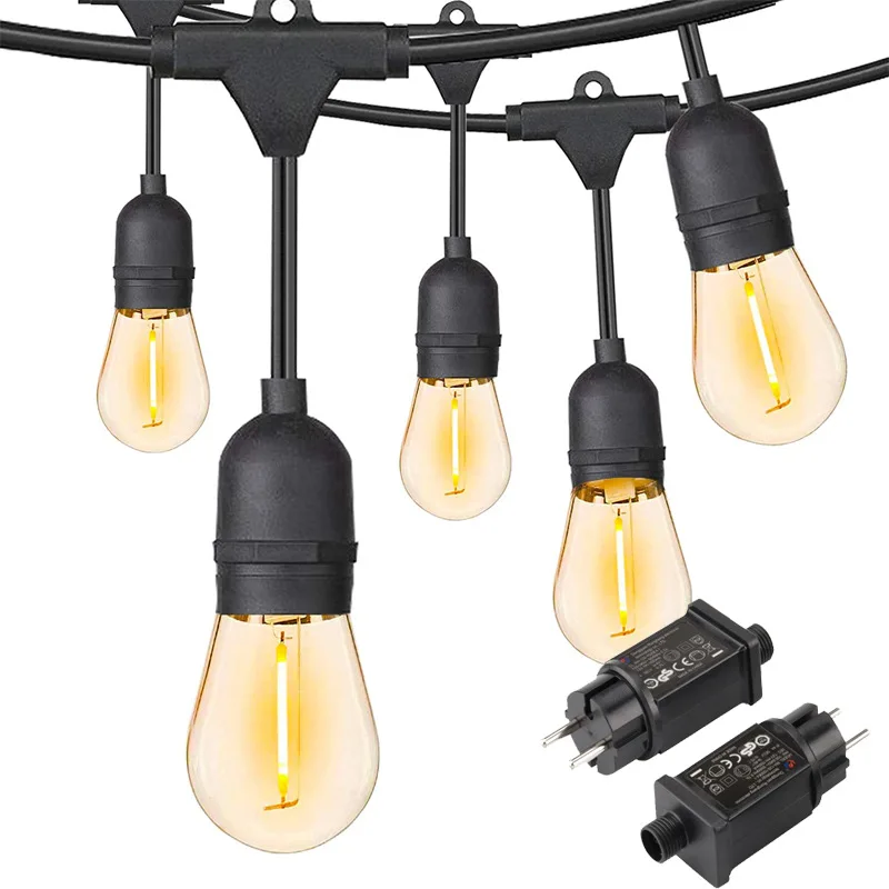 IP65 7/15M Commercial Grade LED String Lights S14 LED Retro Edison Filament Bulb EU Connectable Wedding Holiday Lighting Garland
IP65 7/15M Commercial Grade LED String Lights S14 LED Retro Edison Filament Bulb EU Connectable Wedding Holiday Lighting Garland