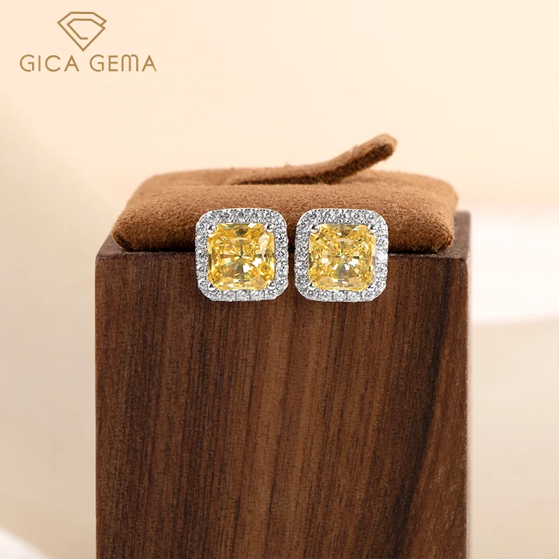 Gica Gema 925 Sterling Silver Stud Earrings For Women Sparking Full Zircon 7*7mm Pink Yellow White High Carbon Diamond Jewelry
Gica Gema 925 Sterling Silver Stud Earrings For Women Sparking Full Zircon 7*7mm Pink Yellow White High Carbon Diamond Jewelry