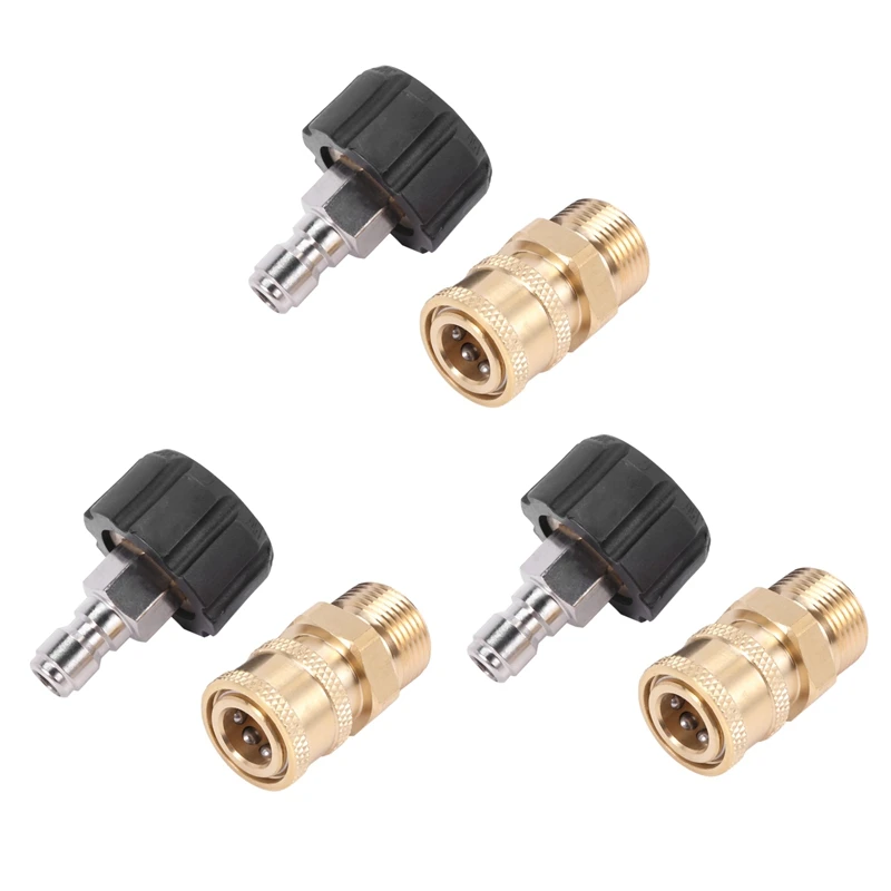 3X Pressure Washer Adapter Set M22 To 1/4 Inch Quick Connect Kit, M22 14Mm To 1/4 Inch Quick Connect Kit
3X Pressure Washer Adapter Set M22 To 1/4 Inch Quick Connect Kit, M22 14Mm To 1/4 Inch Quick Connect Kit