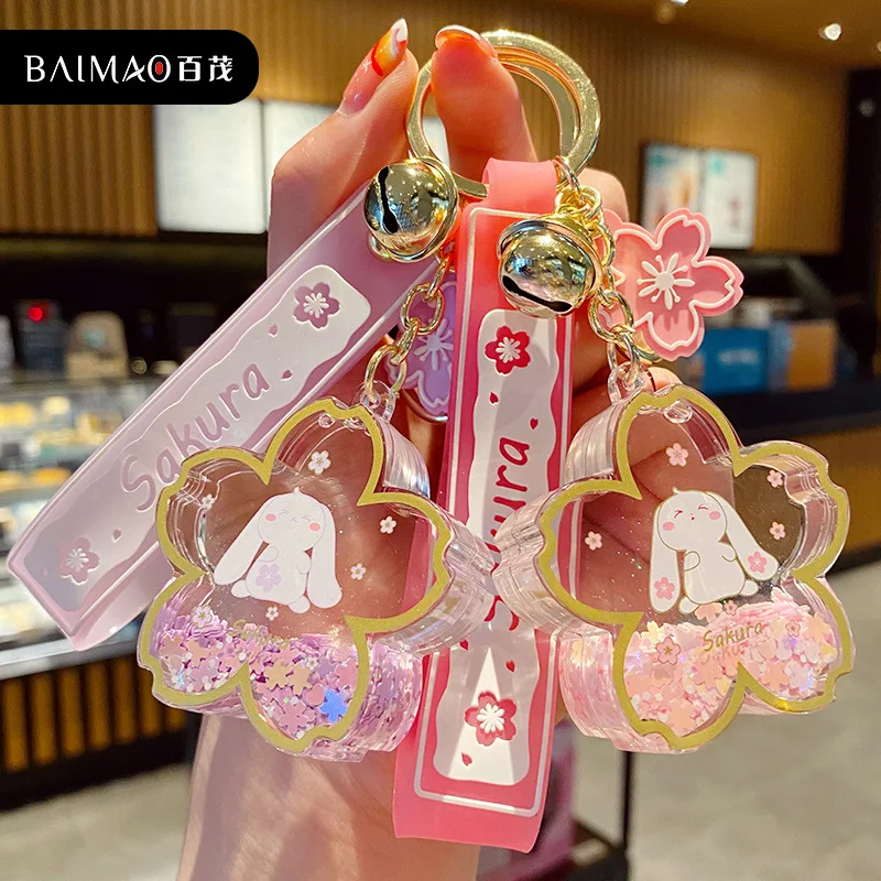 Cartoon Flowing Sand Bottle Dream Cherry Blossom Rabbit Key Chain Female Lovely Cinnamoroll Bag Pendant Lover Accessories Gift
Cartoon Flowing Sand Bottle Dream Cherry Blossom Rabbit Key Chain Female Lovely Cinnamoroll Bag Pendant Lover Accessories Gift