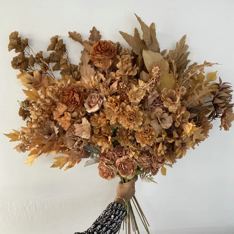Autumn Color Series Simulation Flower Outdoor Wedding Bouquet Home Decoration Flower Artificaelle Decoration Fake Flowers
Autumn Color Series Simulation Flower Outdoor Wedding Bouquet Home Decoration Flower Artificaelle Decoration Fake Flowers