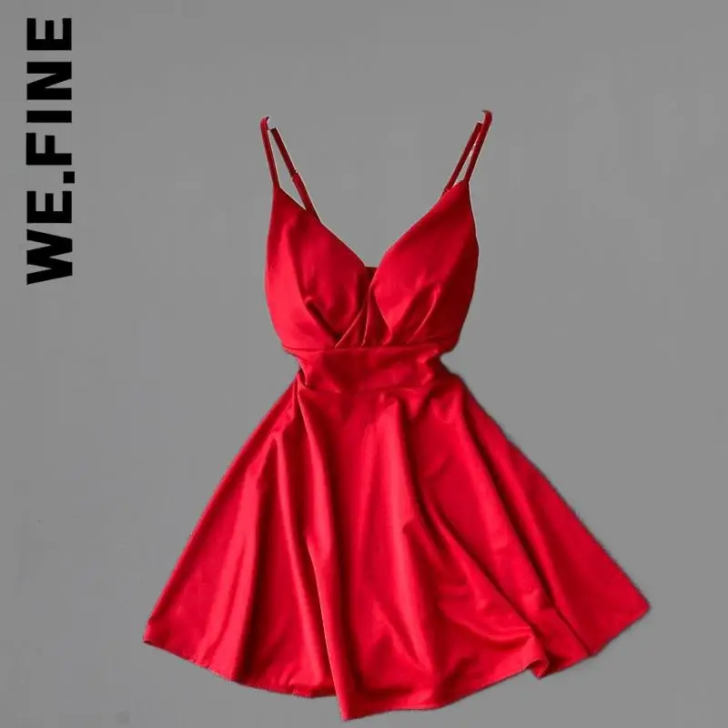 We.Fine Women Dress Fashion A-line Sexy Dress V-Neck Spaghetti Strap Backless Mini Dresses Elegant Robe Girl Chic Woman Clothes
We.Fine Women Dress Fashion A-line Sexy Dress V-Neck Spaghetti Strap Backless Mini Dresses Elegant Robe Girl Chic Woman Clothes