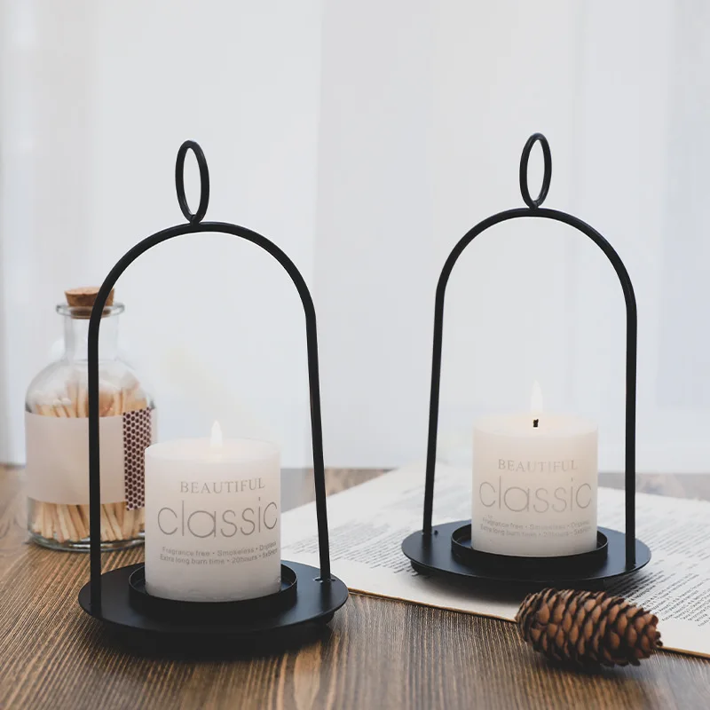 

Nordic Luxury Candlestick Simple Black Candlestick Romantic Candlelight Porta Velas Metal Candle Holder Wedding Decorations