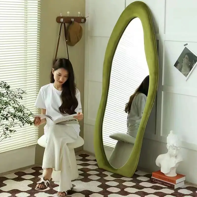 Irregular Girls' Home Dressing Mirror Bedroom Full-Length Mirror Full-Length Mirror Floor Irregular Mirror against the Wall
Irregular Girls' Home Dressing Mirror Bedroom Full-Length Mirror Full-Length Mirror Floor Irregular Mirror against the Wall