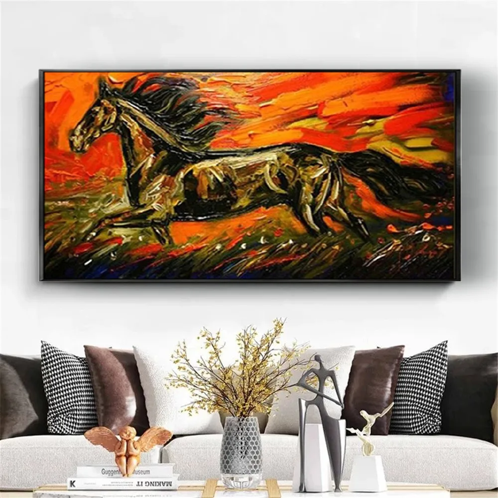 Handmade Oil Paintings Black Horse Wall Art For Living Room Office Large Canvas Art Textured Animal Mural Unframed
Handmade Oil Paintings Black Horse Wall Art For Living Room Office Large Canvas Art Textured Animal Mural Unframed