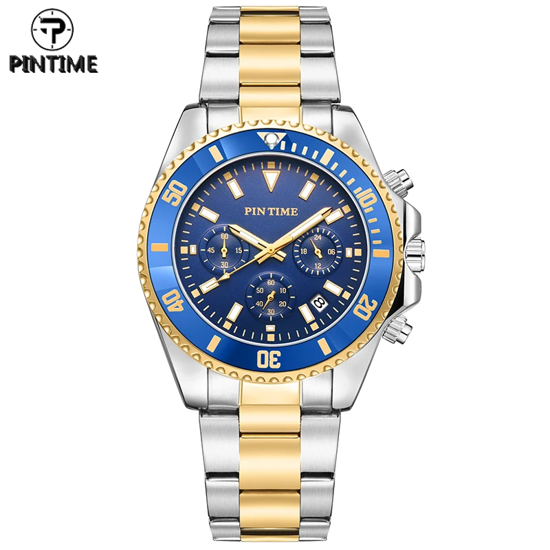 PINTIME Luxury Top Brand Watch For Men Black Gold Chronograph Military Mens Watches Business Man Clock Quartz Wristwatch Hombre
PINTIME Luxury Top Brand Watch For Men Black Gold Chronograph Military Mens Watches Business Man Clock Quartz Wristwatch Hombre