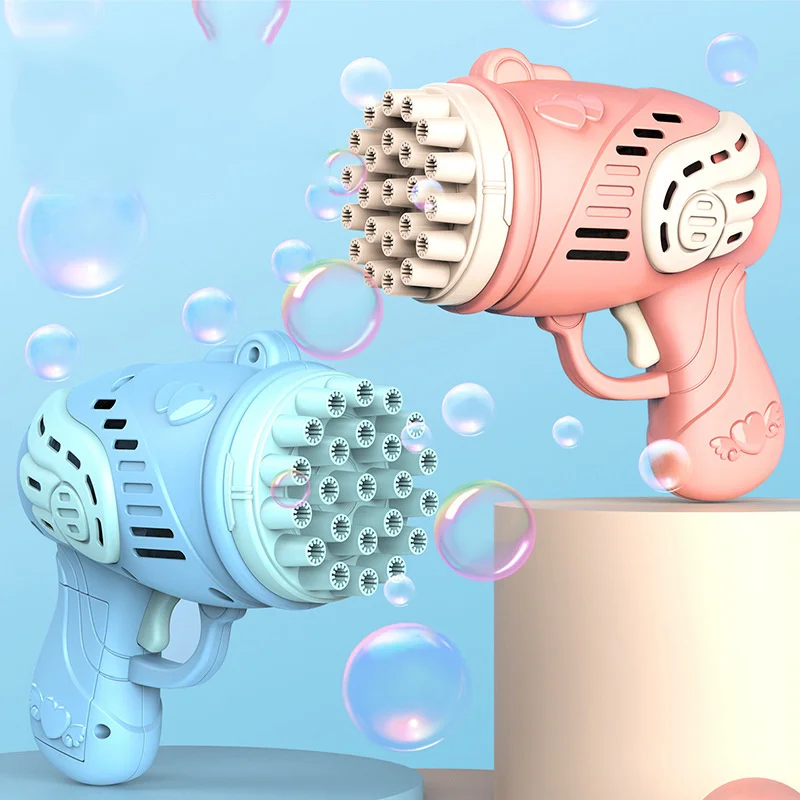 26/23Holes Portable Bubble Guns Toy Electric Automatic Soap Rocket Bubbles Machine Bathroom Outdoor Toys For Children
26/23Holes Portable Bubble Guns Toy Electric Automatic Soap Rocket Bubbles Machine Bathroom Outdoor Toys For Children