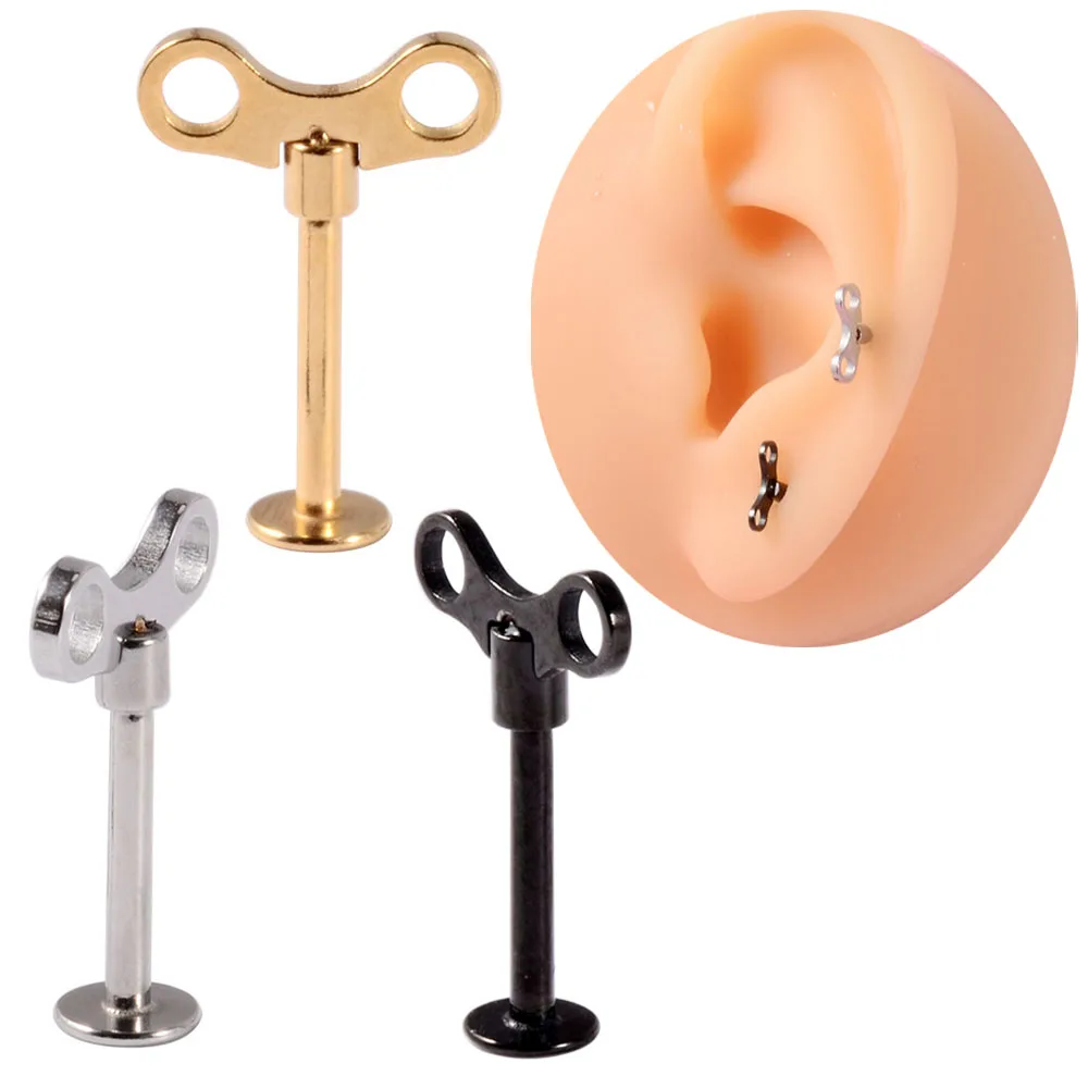 10pcs 361L Surgical Steel Key Shape Ear Tragus Helix Cartilage Earrings Punk Earring Helix Stud Body Piercing Jewelry 16G
10pcs 361L Surgical Steel Key Shape Ear Tragus Helix Cartilage Earrings Punk Earring Helix Stud Body Piercing Jewelry 16G