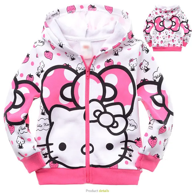 Модный Кардиган Hello Kitty для девочек, куртка, топ с котом для девочек, на молнии, с длинным рукавом, повседневная детская толстовка
Модный Кардиган Hello Kitty для девочек, куртка, топ с котом для девочек, на молнии, с длинным рукавом, повседневная детская толстовка