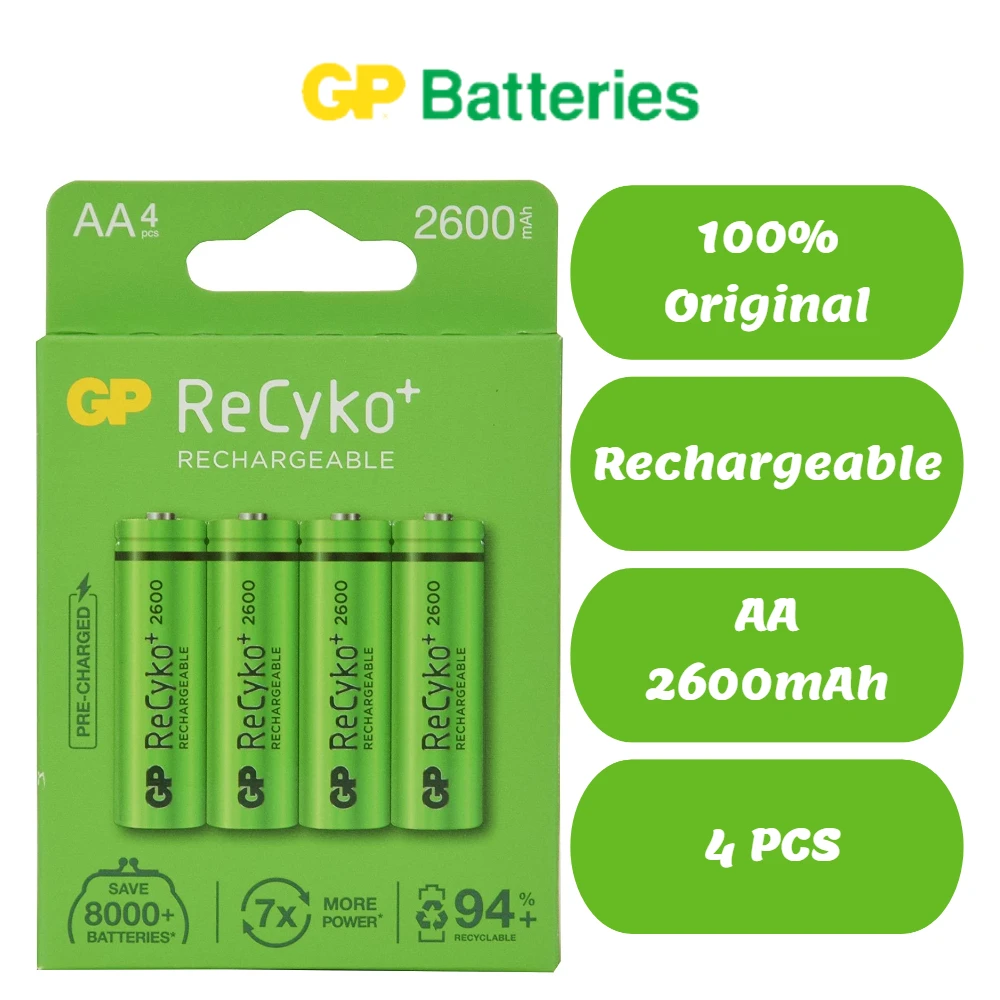 

GP ReCyko AA Rechargeable Battery (1300 mAh / 2600 mAh)