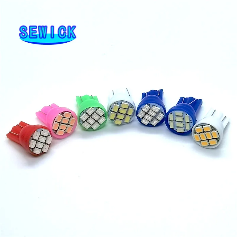 100 шт. T10 555 неполярный 8 SMD 1206 3020 194 светодиодный фонарь AC DC 6V 168 V 12V пинбол машина