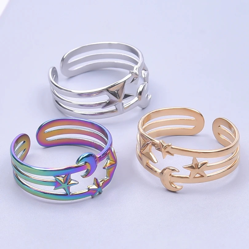 Flower Rings Star Moon Rings For Women Men Shell Rings Stainless Steel Elegant Open Adjustable Rings Couple Wedding Jewelry Gift
Flower Rings Star Moon Rings For Women Men Shell Rings Stainless Steel Elegant Open Adjustable Rings Couple Wedding Jewelry Gift