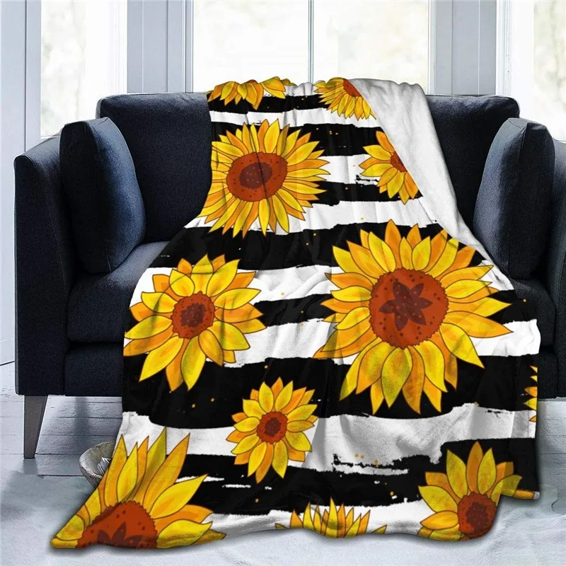 

Gorgeous Sunflower 3D Blanket Gift for Kids Plush Throw Blankets For Beds Sofa Quilts Cover Home Decoration Soft Warm Bedspreads