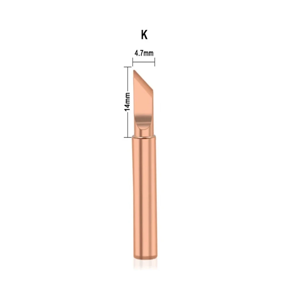 10Pcs Pure Copper Soldering Iron Tip 900M-T-K Welding Electric Iron For 936, 937, 938, 969, 8586, 852D Soldering Stations
10Pcs Pure Copper Soldering Iron Tip 900M-T-K Welding Electric Iron For 936, 937, 938, 969, 8586, 852D Soldering Stations