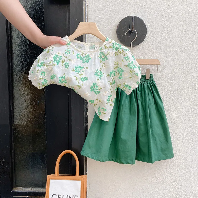 Girls' Small Fresh Floral Top and Skirt Two-piece Set Fashion Clothes Kids Clothes Clothing Set Kids Boutique Clothing Wholesale
Girls' Small Fresh Floral Top and Skirt Two-piece Set Fashion Clothes Kids Clothes Clothing Set Kids Boutique Clothing Wholesale