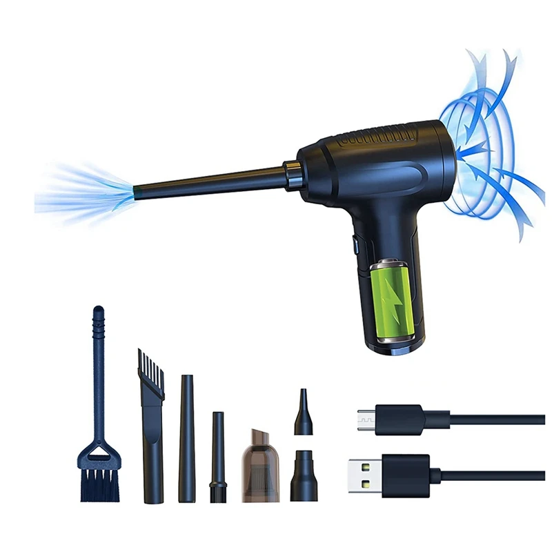 Compressed Air Duster, 2-In-1 Vacuum ,Keyboard Cleaner, 50,000RMP 6000Mah Generation Canned Air Spray, Electric Air Can
Compressed Air Duster, 2-In-1 Vacuum ,Keyboard Cleaner, 50,000RMP 6000Mah Generation Canned Air Spray, Electric Air Can