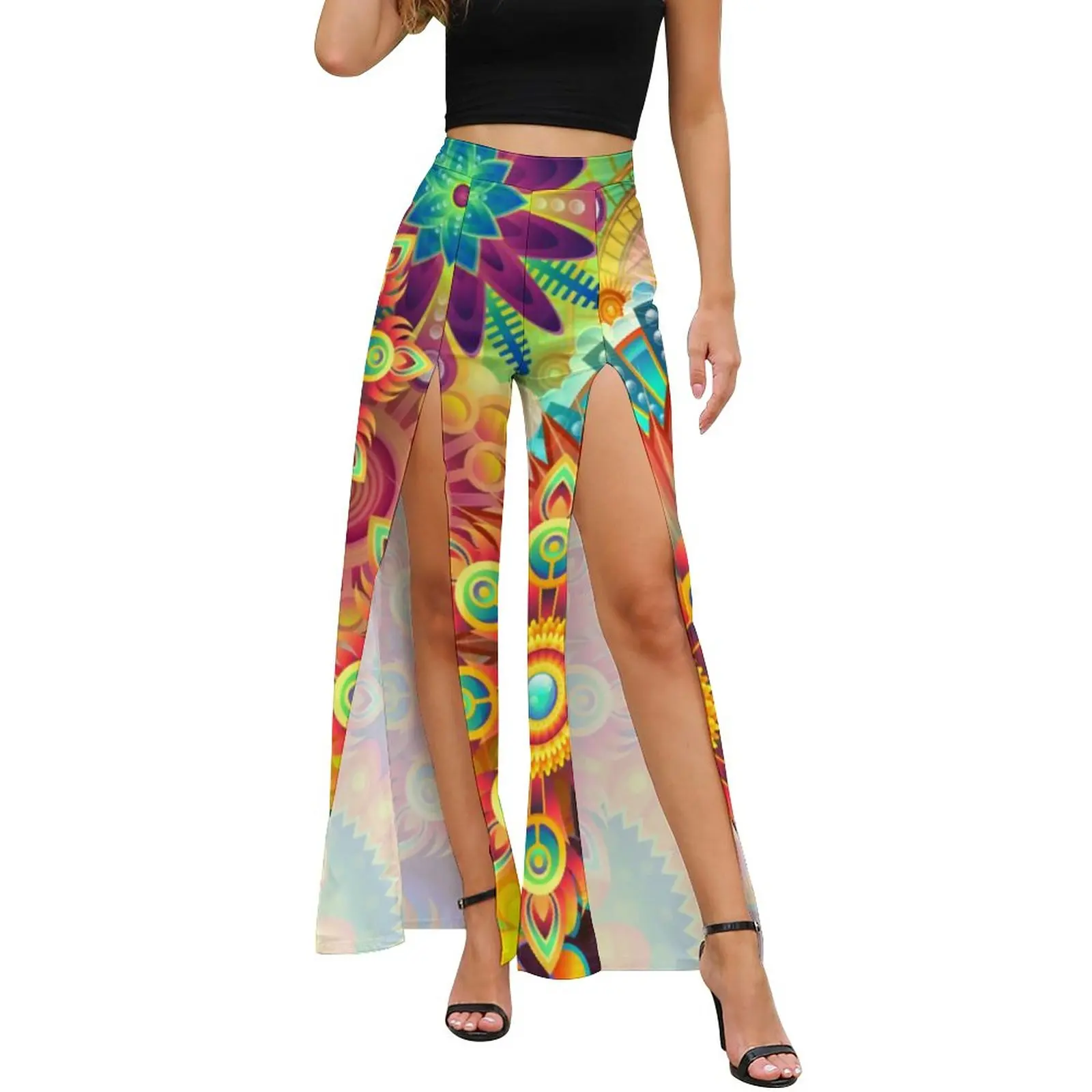 Colorful Mandala Pants Summer Vintage Floral Print Club Wide Leg Pants Women High Waist Slit Korean Fashion Graphic Trousers
Colorful Mandala Pants Summer Vintage Floral Print Club Wide Leg Pants Women High Waist Slit Korean Fashion Graphic Trousers