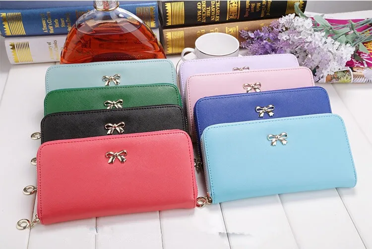 Cards Holder Wallet Ladies Cute Bowknot Women Long Wallet Pure Color Clutch PU Leather Bag
Cards Holder Wallet Ladies Cute Bowknot Women Long Wallet Pure Color Clutch PU Leather Bag