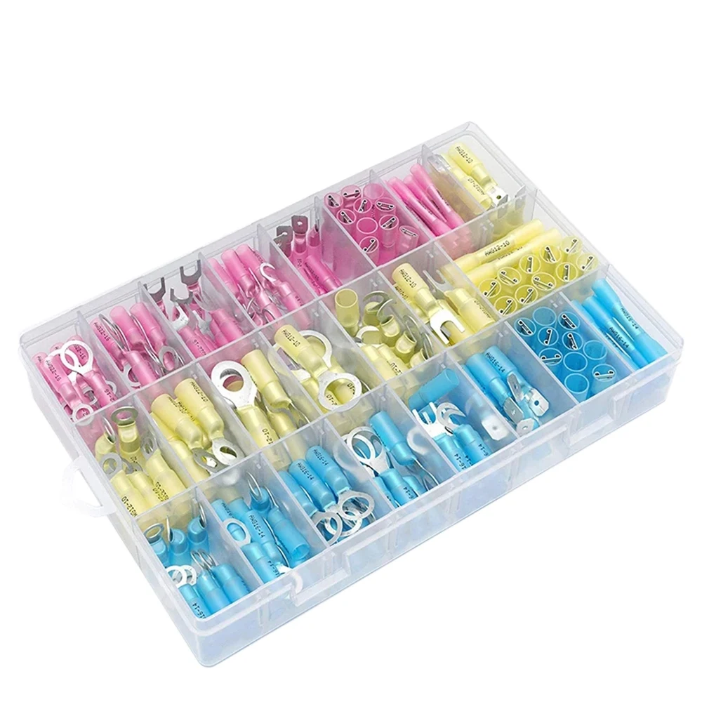 270 PCS Automotive Heat-Shrinkable Wire Connector Kit Insulated Crimp Terminal Connector for Marine Car Motorcycle
270 PCS Automotive Heat-Shrinkable Wire Connector Kit Insulated Crimp Terminal Connector for Marine Car Motorcycle