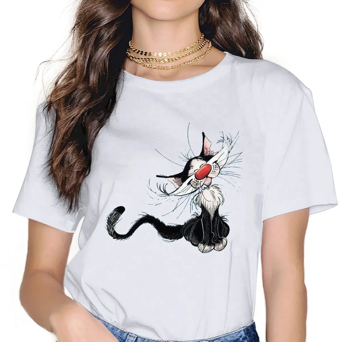 Cute Cat Women Tshirts Gaston Lagaffe Comics Aesthetic Vintage Female Clothing Graphic Streetwear
Cute Cat Women Tshirts Gaston Lagaffe Comics Aesthetic Vintage Female Clothing Graphic Streetwear