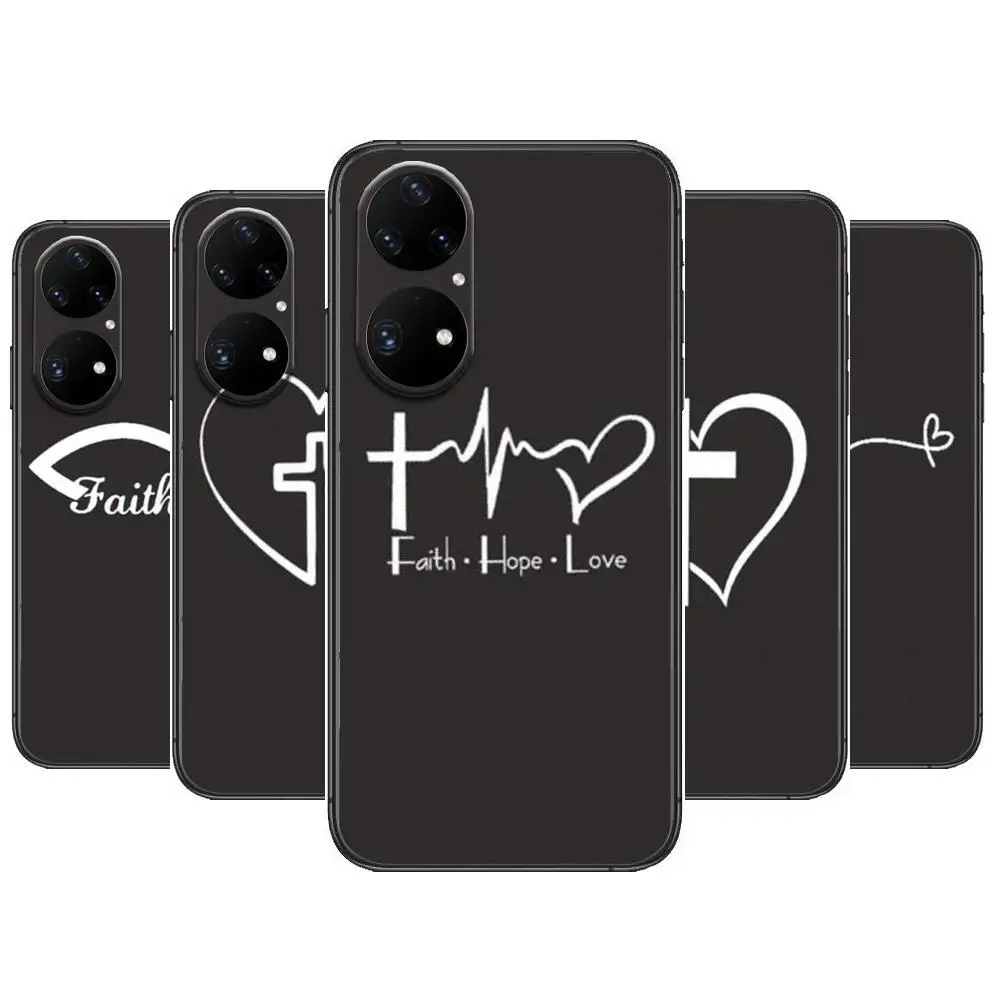 

Faith Christian Religious Jesus Phone Case For Huawei p50 P40 p30 P20 10 9 8 Lite E Pro Plus Black Etui Coque Painting Hoesjes c