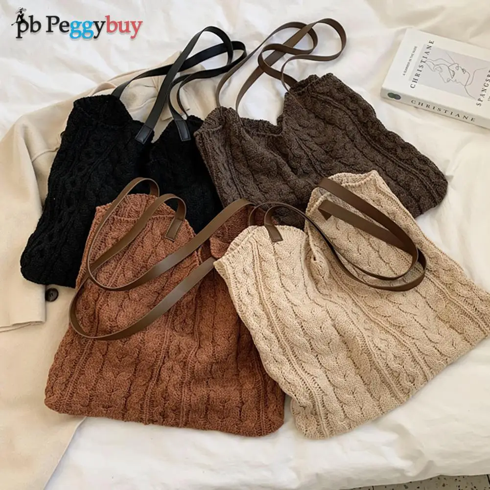 Vintage Shoulder Bag Women Knitted Winter Solid Color Shoulder Underarm Bag Daily Purse Top-Hand bag for Shopping Travel Bags
Vintage Shoulder Bag Women Knitted Winter Solid Color Shoulder Underarm Bag Daily Purse Top-Hand bag for Shopping Travel Bags