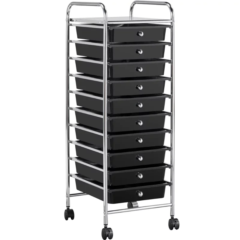 10 Drawer Rolling Storage Cart Home Office Organizer Cart with Wheels, Black
10 Drawer Rolling Storage Cart Home Office Organizer Cart with Wheels, Black