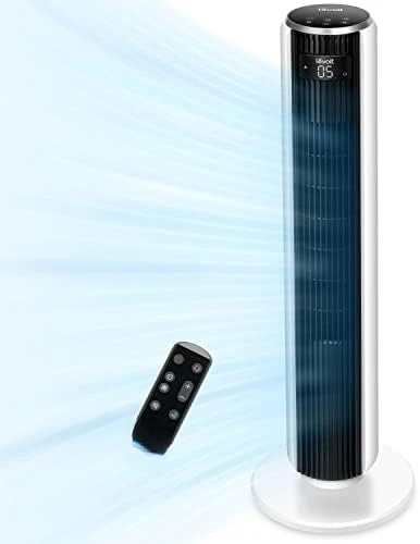 Fan for Bedroom, 25ft/s Velocity 28dB Cooling Fan with Remote, Bladeless and 90° Oscillating Fan with 5 Speeds, 4 Modes, 12H Ti
Fan for Bedroom, 25ft/s Velocity 28dB Cooling Fan with Remote, Bladeless and 90° Oscillating Fan with 5 Speeds, 4 Modes, 12H Ti