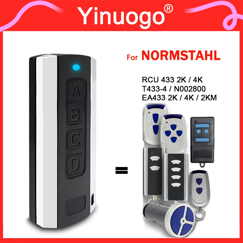 For NORMSTAHL EA433 2K 4K 2KM RCU433 2K 4K T433-4 N002800 Garage Door Remote Control Gate 433MHz Rolling Code Hand Transmitter
For NORMSTAHL EA433 2K 4K 2KM RCU433 2K 4K T433-4 N002800 Garage Door Remote Control Gate 433MHz Rolling Code Hand Transmitter