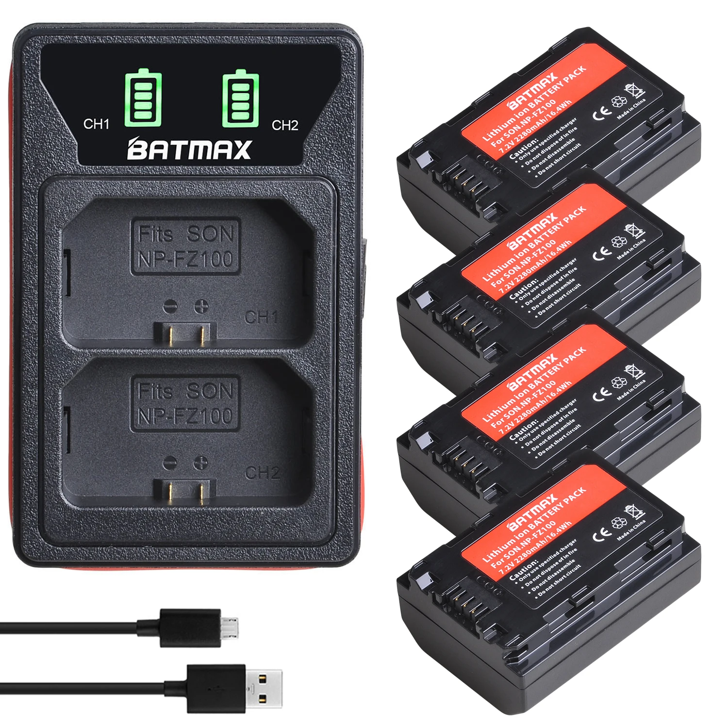 Batmax NP-FZ100 NPFZ100 2280mAh Battery+LED Dual Charger for Sony Alpha 9,A9R 9S A9S A6600 A7RIII a7 iii 7RM3 A7m3 A7C BC-QZ1
Batmax NP-FZ100 NPFZ100 2280mAh Battery+LED Dual Charger for Sony Alpha 9,A9R 9S A9S A6600 A7RIII a7 iii 7RM3 A7m3 A7C BC-QZ1