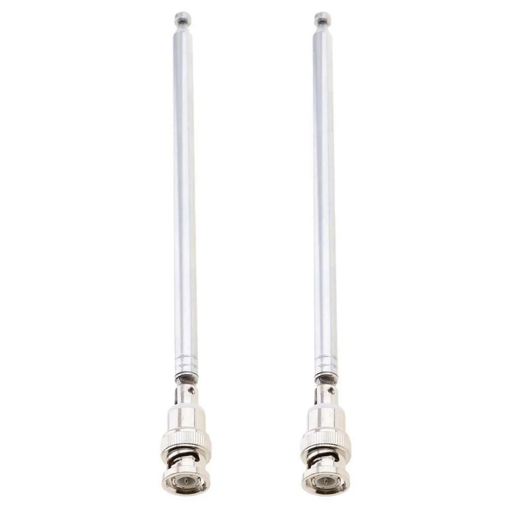 

2pcs Radio Scanner Antenna 20-1300MHz 7 Section Stainless Steel Extendable 75cm Telescopic BNC CB Walkie-Talkie Radio Antenna