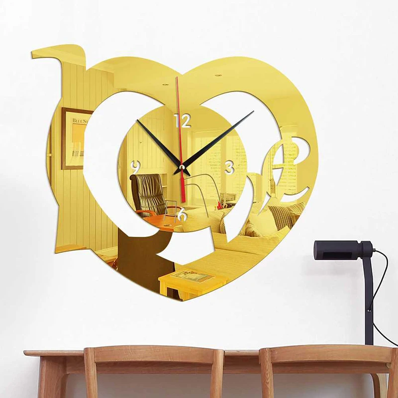 Home Living Room Modern Fashion Love Love Heart Creative Living Room Mirror Wall Clock Personality Mute Acrylic Clock 154
Home Living Room Modern Fashion Love Love Heart Creative Living Room Mirror Wall Clock Personality Mute Acrylic Clock 154