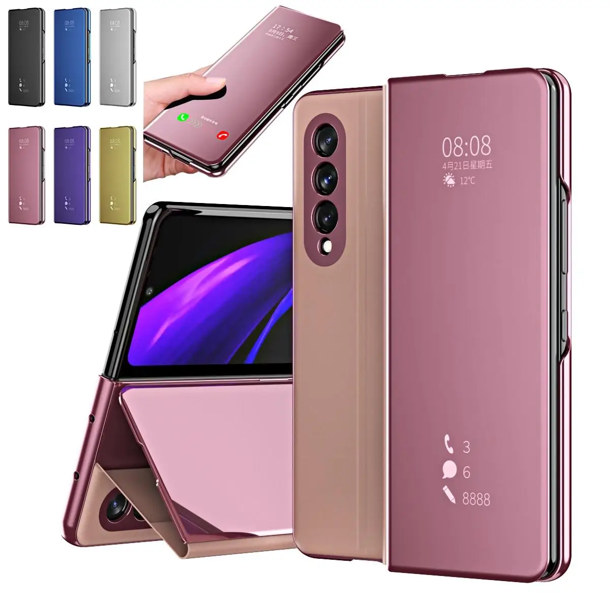 YurKem Coque Z Fold 4 3 Женский чехол-книжка для Samsung Galaxy Z Fold 2 1, зеркальный прозрачный чехол из поликарбоната, кожаный чехол для телефона
YurKem Coque Z Fold 4 3 Женский чехол-книжка для Samsung Galaxy Z Fold 2 1, зеркальный прозрачный чехол из поликарбоната, кожаный чехол для телефона
