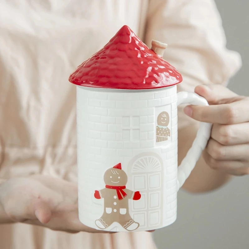 New gingerbread man red house cottage shape ceramic mug coffee cup with lid home tea cup for family and friends holiday gifts
New gingerbread man red house cottage shape ceramic mug coffee cup with lid home tea cup for family and friends holiday gifts
