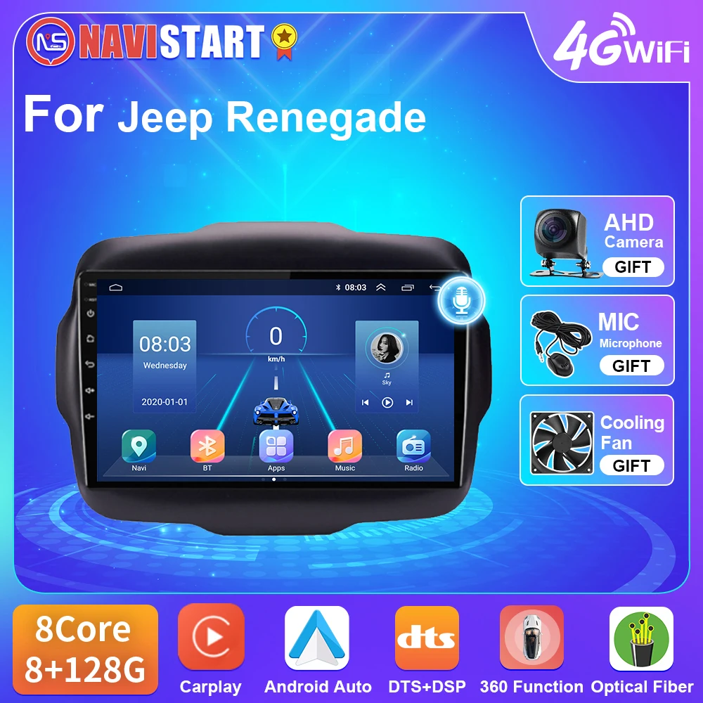 NAVISTART T5 For Jeep Renegade 2016-2020 Car Radio Android 10 GPS Navigation 4G WIFI Auto BT DSP Carplay No DVD Player 2 Din
NAVISTART T5 For Jeep Renegade 2016-2020 Car Radio Android 10 GPS Navigation 4G WIFI Auto BT DSP Carplay No DVD Player 2 Din
