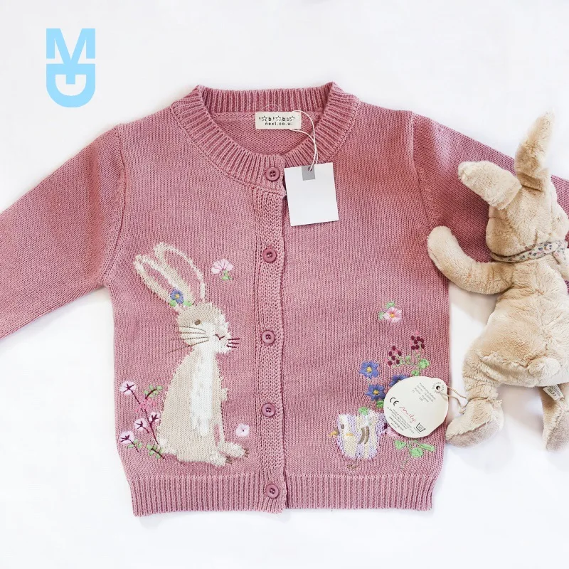 New Baby Girls Cotton Knitted Cardigan Pink Color Cartoon Rabbit Embroidery Spring Autumn Sweater Kids Outerwear Top
New Baby Girls Cotton Knitted Cardigan Pink Color Cartoon Rabbit Embroidery Spring Autumn Sweater Kids Outerwear Top