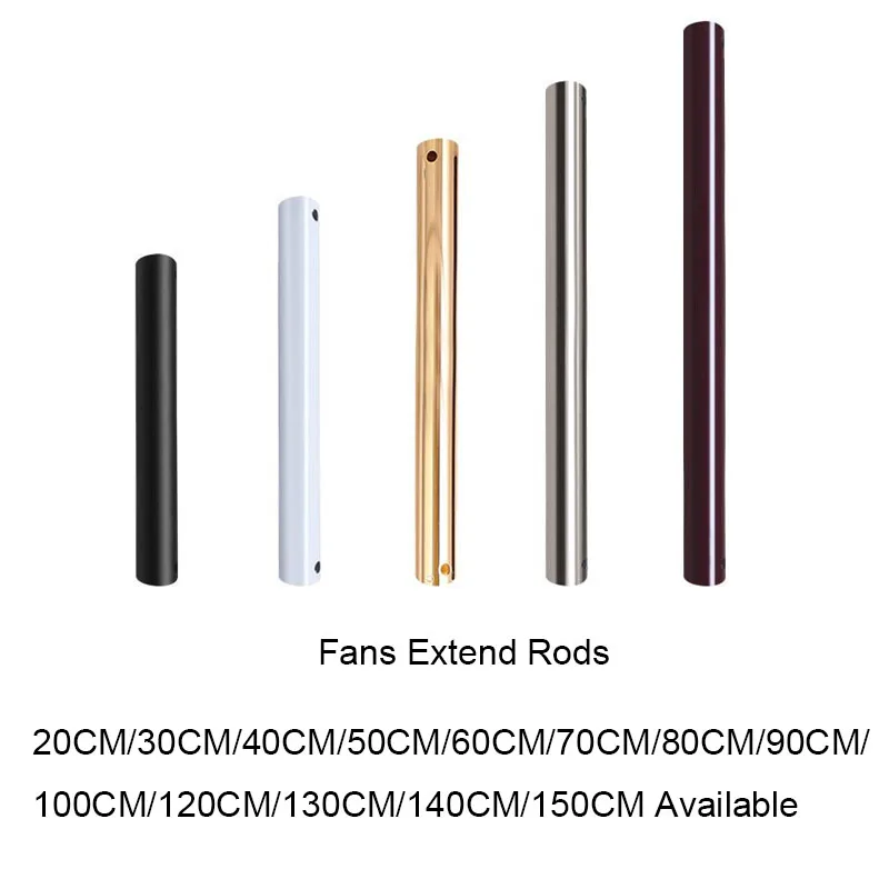 Удлинители для потолочных вентиляторов, только для фар, 20 см, 30 см, 40 см, 50 см, 60 см, 70 см, 80 см, 90 см, 100 см, 120 см, золотистые, белые, черные, серебристые 
Удлинители для потолочных вентиляторов, только для фар, 20 см, 30 см, 40 см, 50 см, 60 см, 70 см, 80 см, 90 см, 100 см, 120 см, золотистые, белые, черные, серебристые
