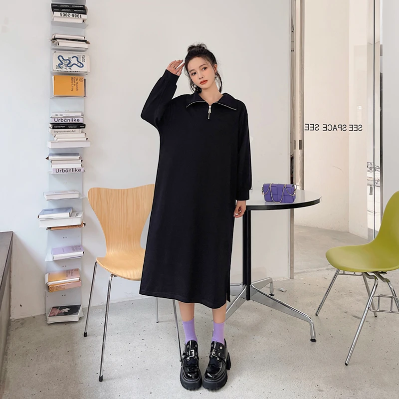 2023 Autumn Winter Korean Long Sleeve Woman Dress Vestidos Casual Cotton Loose Plus Size Zip Hoodies Long Dresses For Women
2023 Autumn Winter Korean Long Sleeve Woman Dress Vestidos Casual Cotton Loose Plus Size Zip Hoodies Long Dresses For Women