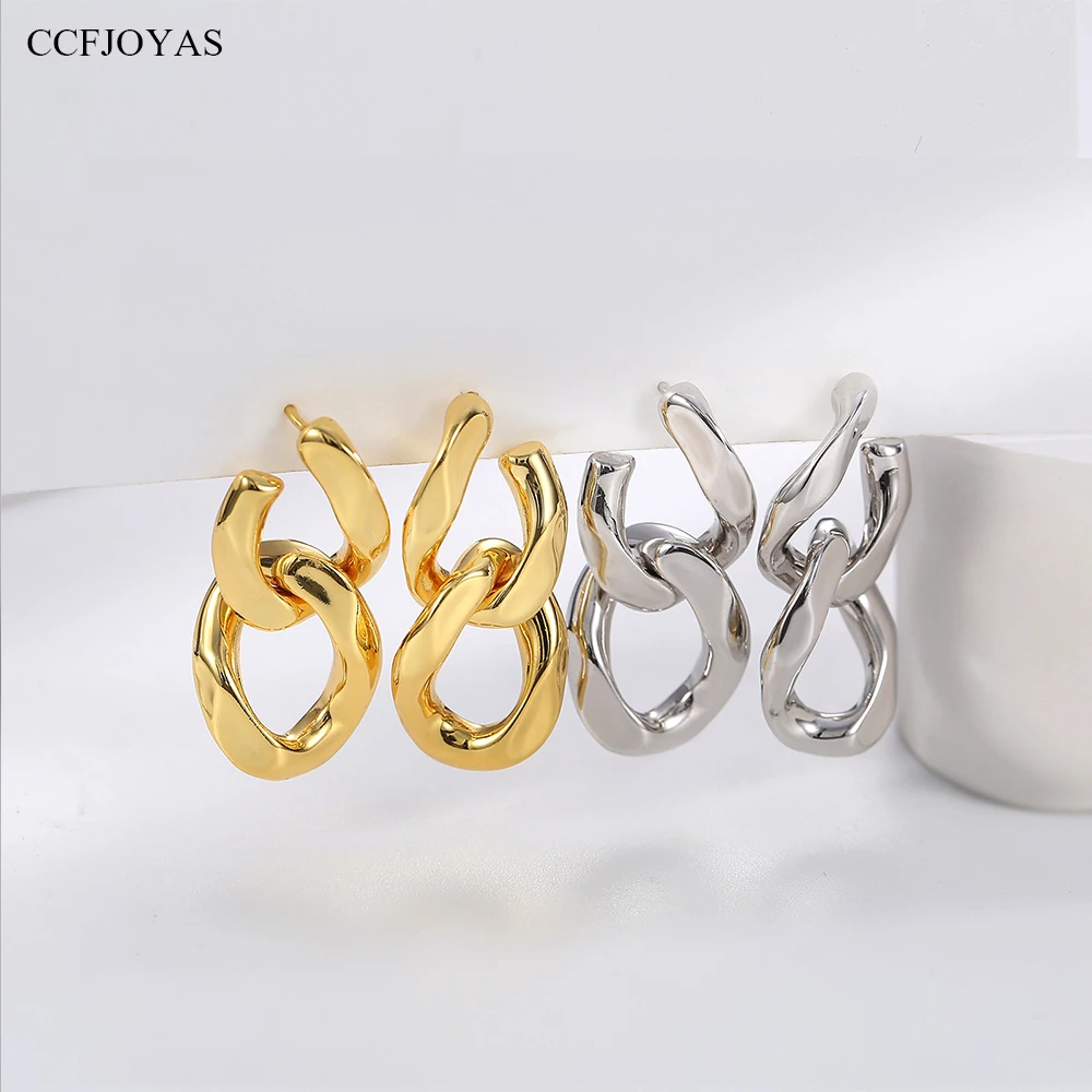 CCFJOYAS 18K Gold Plated Metal Chain Earrings European and American 925 Silver Needle Light Luxury Fashion Temperament Jewelry
CCFJOYAS 18K Gold Plated Metal Chain Earrings European and American 925 Silver Needle Light Luxury Fashion Temperament Jewelry