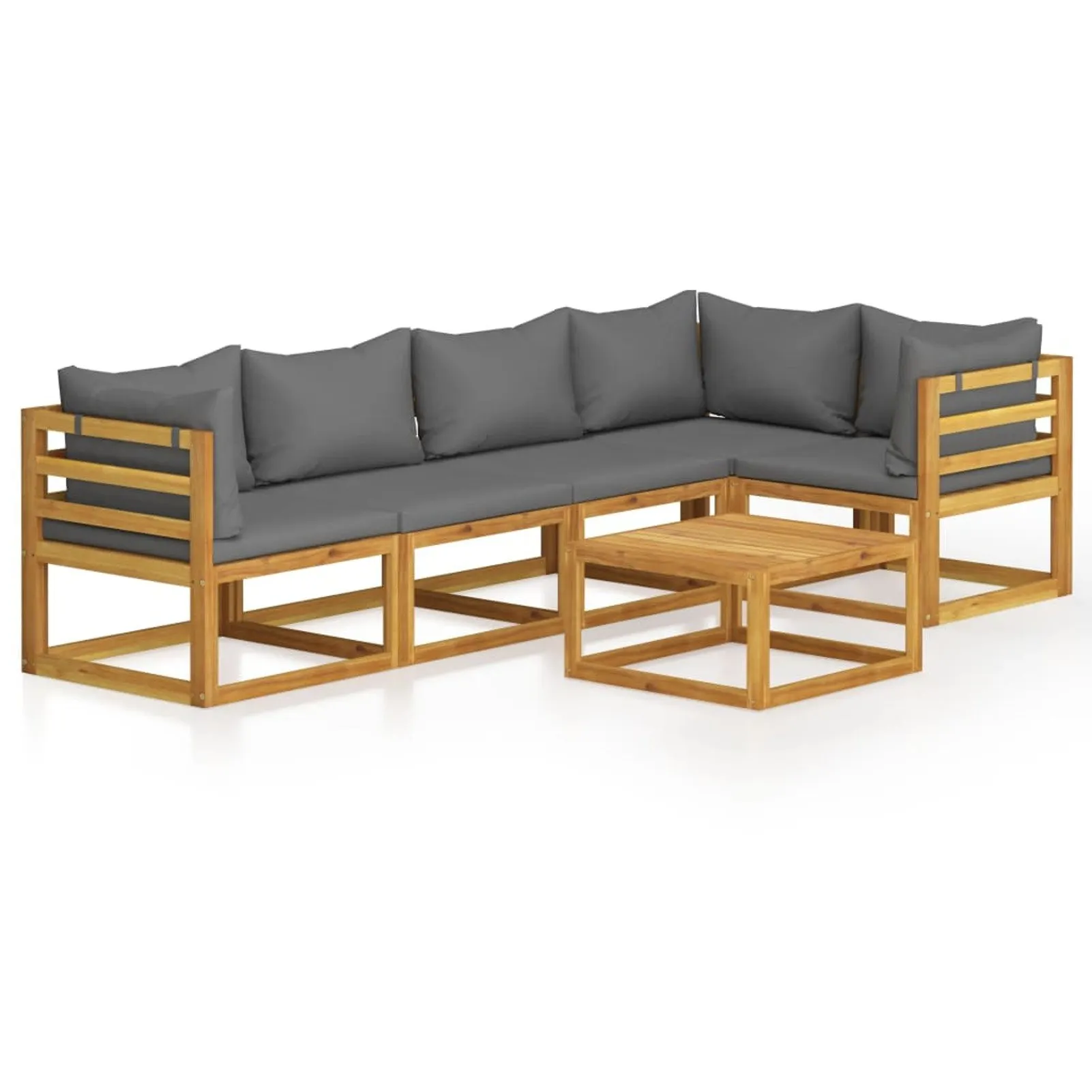 6 Piece Garden Lounge Set with Cushions Solid Acacia Wood 
6 Piece Garden Lounge Set with Cushions Solid Acacia Wood