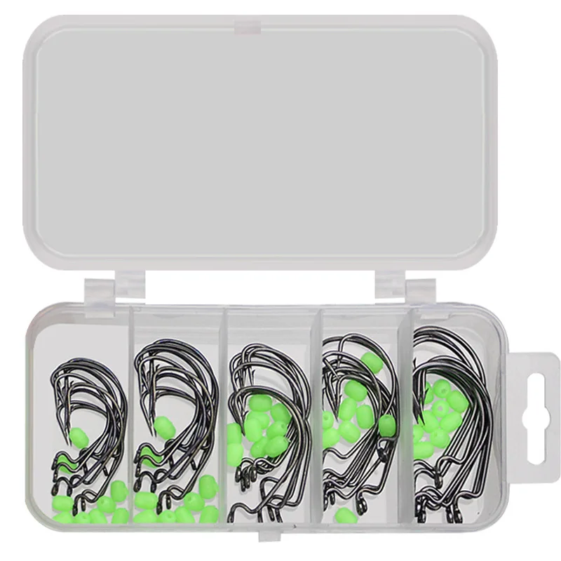 50pcs Wide Gap Worm Fishing Hooks Jig Crank Big Bass Hook Black High Carbon Steel Crank Barbed Hook for Soft Fishing Lure
50pcs Wide Gap Worm Fishing Hooks Jig Crank Big Bass Hook Black High Carbon Steel Crank Barbed Hook for Soft Fishing Lure