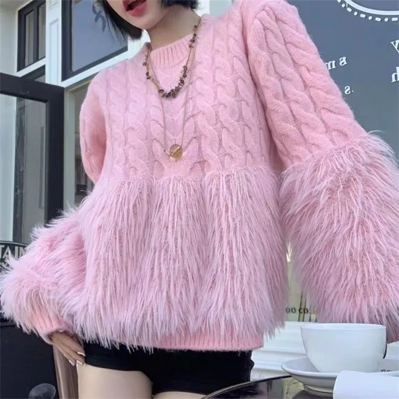 Korean Fashion Fried Dough Twists Sweater for Women Round Neck Casual Tassel Knitwear Women Pullover
Korean Fashion Fried Dough Twists Sweater for Women Round Neck Casual Tassel Knitwear Women Pullover