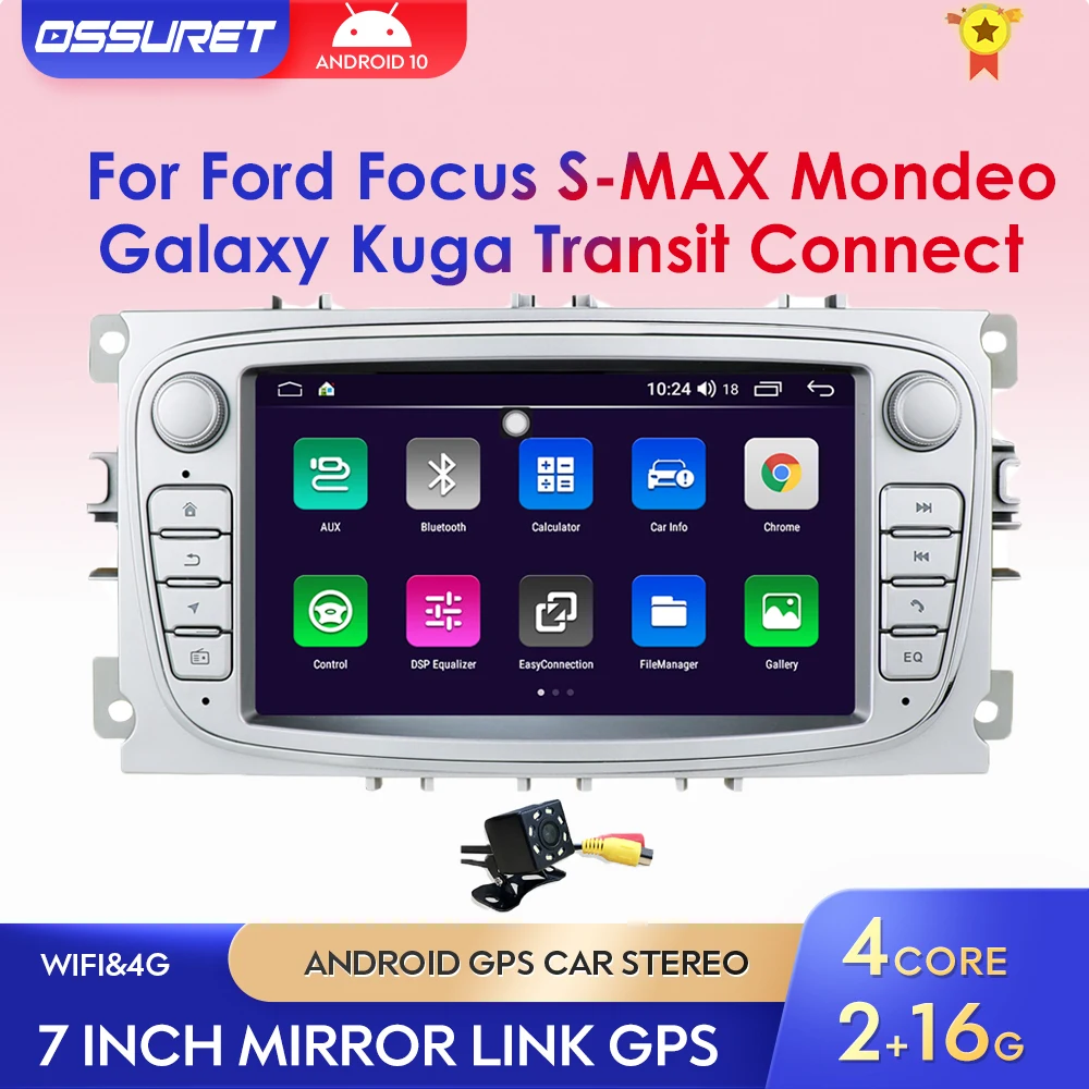Android10 Car Radio GPS For FORD Focus S-MAX Mondeo C-MAX Galaxy Kuga Transit Connect 2007-2012 Stereo Multimedia Player WIFI BT
Android10 Car Radio GPS For FORD Focus S-MAX Mondeo C-MAX Galaxy Kuga Transit Connect 2007-2012 Stereo Multimedia Player WIFI BT