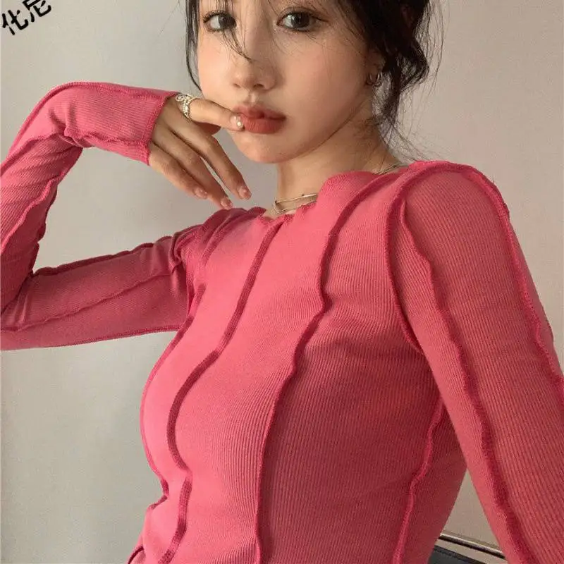 Autumn women's wear 2022 Korean bright line niche design solid bottomed T-shirt versatile thin long sleeve tops tshirt for women
Autumn women's wear 2022 Korean bright line niche design solid bottomed T-shirt versatile thin long sleeve tops tshirt for women