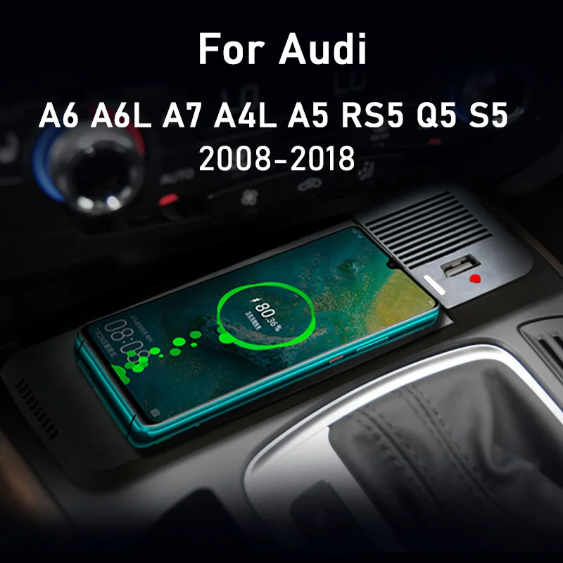 Беспроводное зарядное устройство для телефона Audi A4 B8 Q5 A5 S5 RS5 A7 C7 A6 A6L15W с портом быстрой зарядки QC3.0, Установка прикуривателя
Беспроводное зарядное устройство для телефона Audi A4 B8 Q5 A5 S5 RS5 A7 C7 A6 A6L15W с портом быстрой зарядки QC3.0, Установка прикуривателя