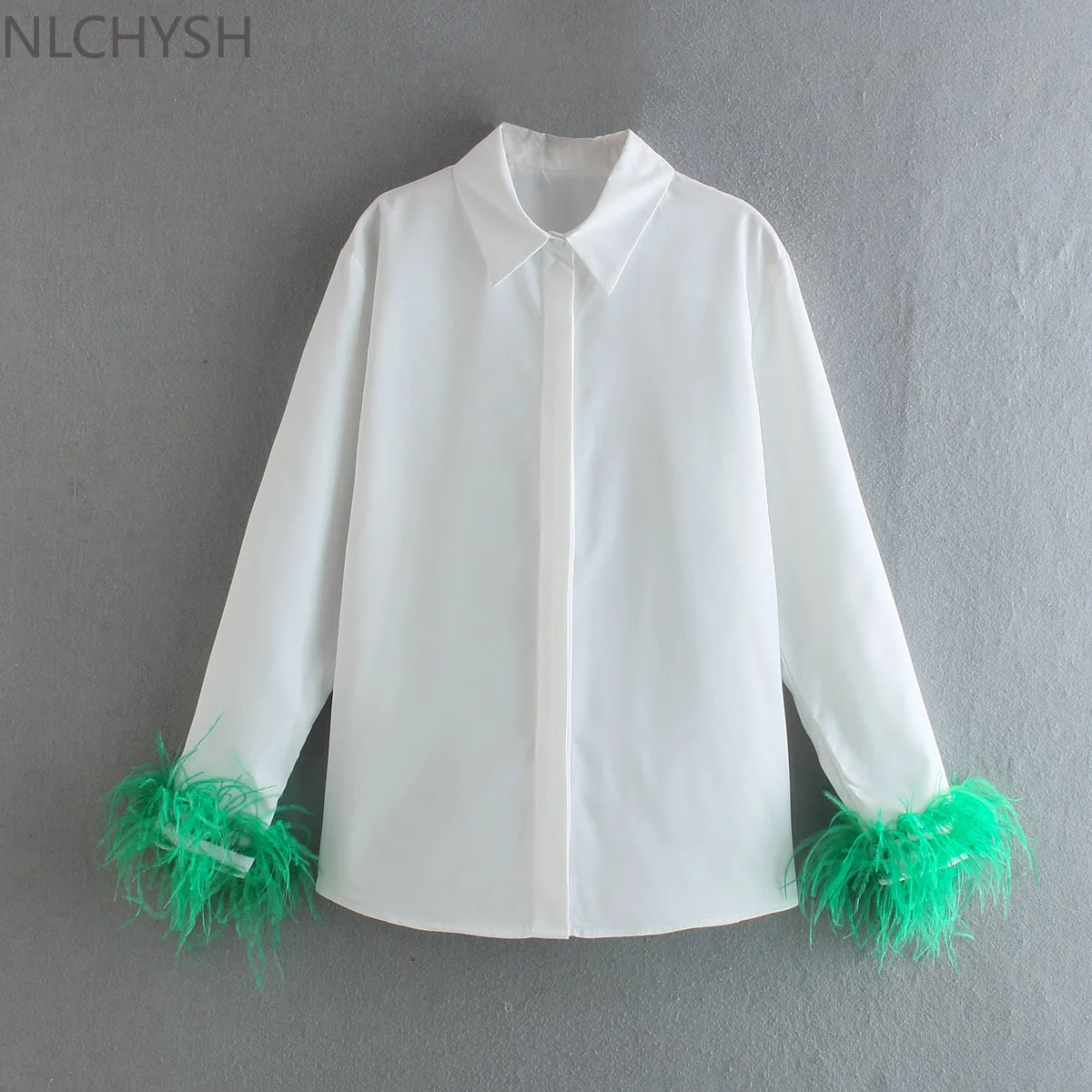 Green Feathers on the Cuffs Womens Blouses Long Sleeves Women's Clothing White Elegant Female Blouses Tops Shirts for Women Top
Green Feathers on the Cuffs Womens Blouses Long Sleeves Women's Clothing White Elegant Female Blouses Tops Shirts for Women Top