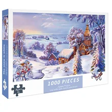 1000 Pieces Puzzle for Adult The White Snow Difficulty Decompression Games Educational Toys Christmas Gift Decorative Painting