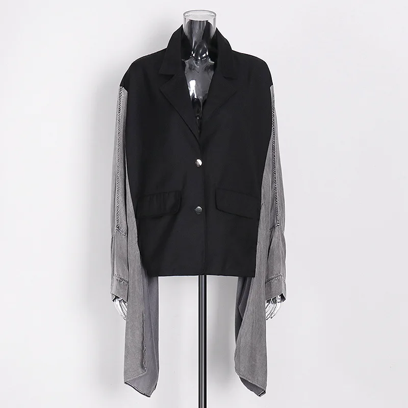 SuperAen Autumn Winter 2022 New Patchwork Color Contrast Cardigan Irregular Coat Lapel Fashion Street Jacket 
SuperAen Autumn Winter 2022 New Patchwork Color Contrast Cardigan Irregular Coat Lapel Fashion Street Jacket